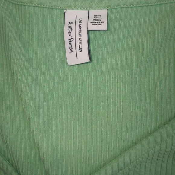 & Other Stories Green Coquette V-Neck Faux Wrap Top - Picture 3 of 4